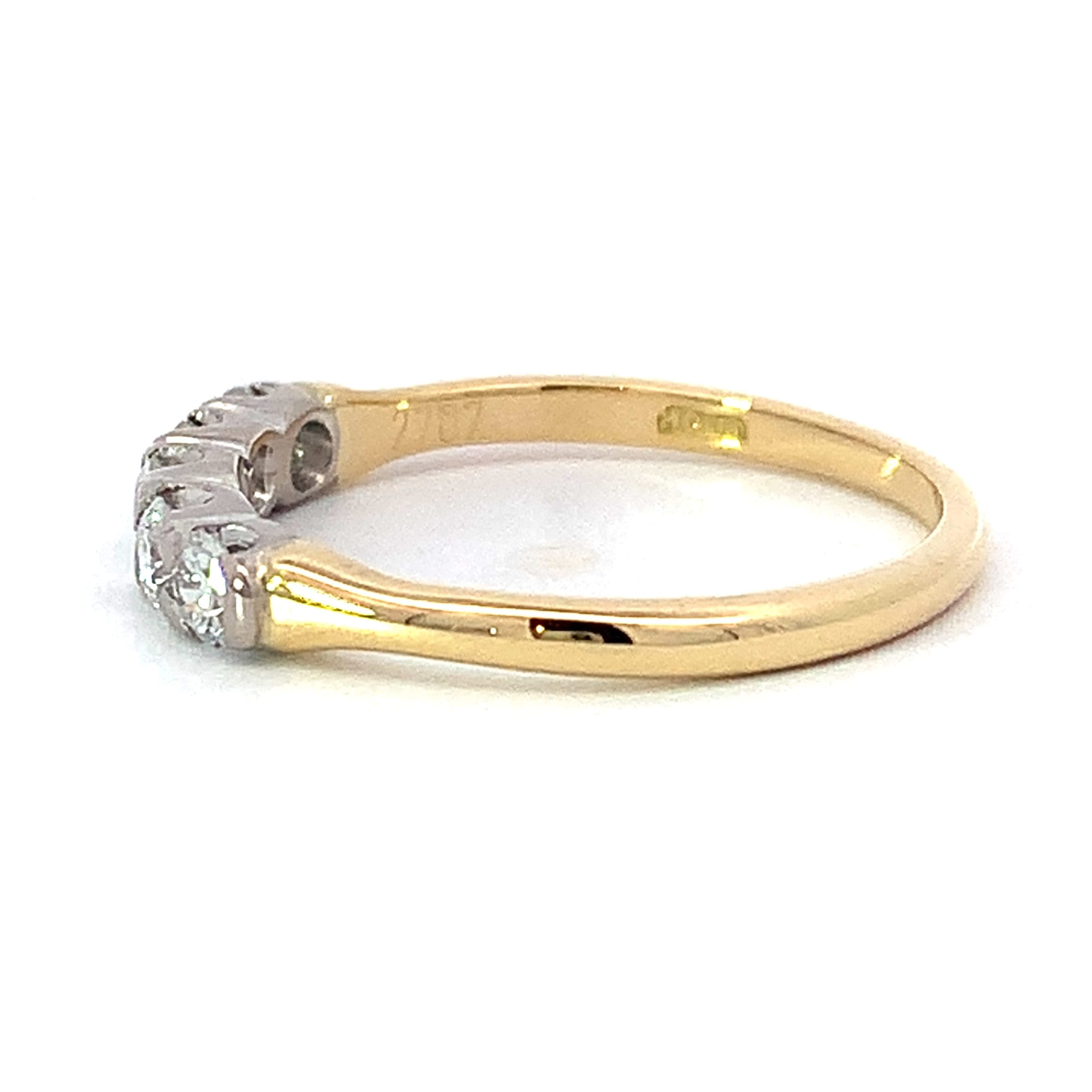 Yellow Gold Diamond Five Stone Eternity Ring