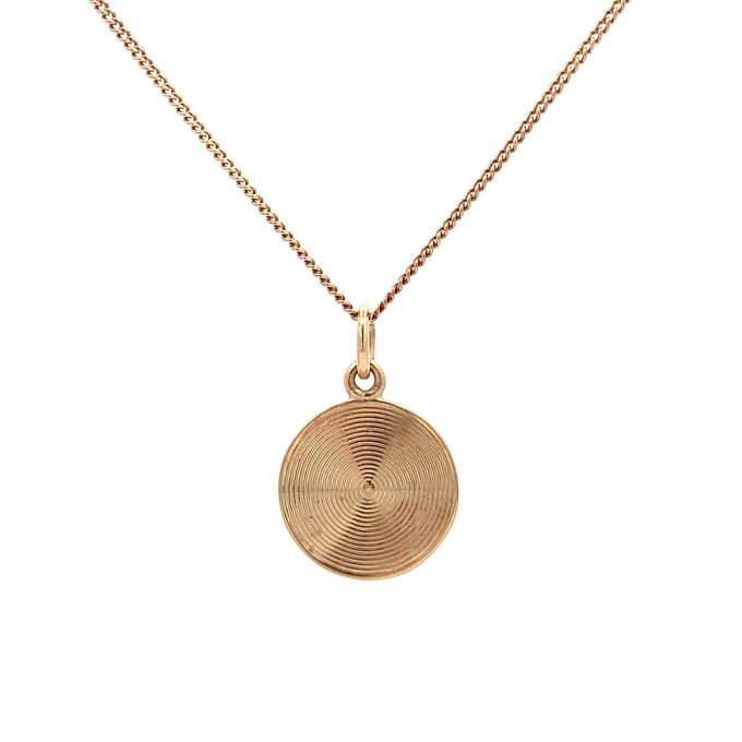 9ct Gold Disc Pendant Necklace