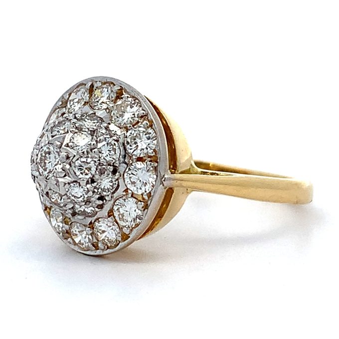 18ct Yellow Gold Diamond Pave Dress Ring