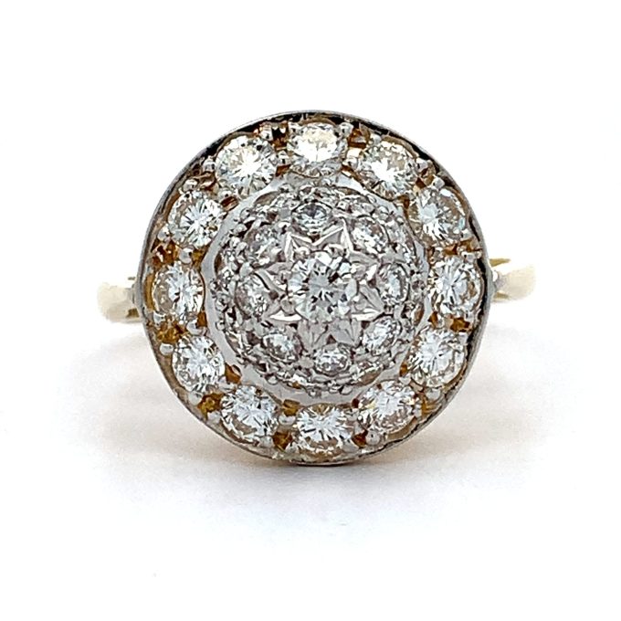 18ct Yellow Gold Diamond Pave Dress Ring