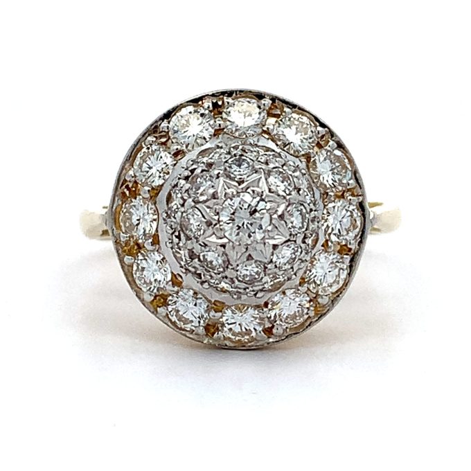 18ct Yellow Gold Diamond Pave Dress Ring