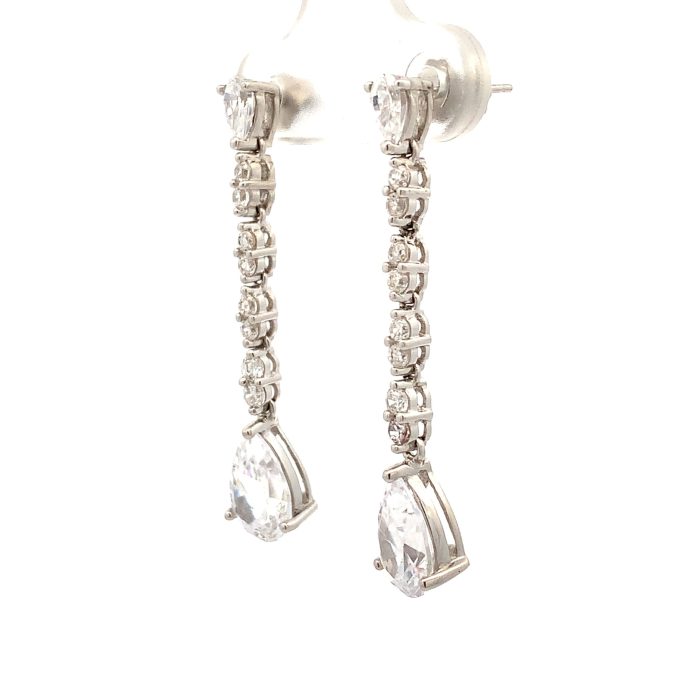 9ct Gold CZ Drop Dress Earrings
