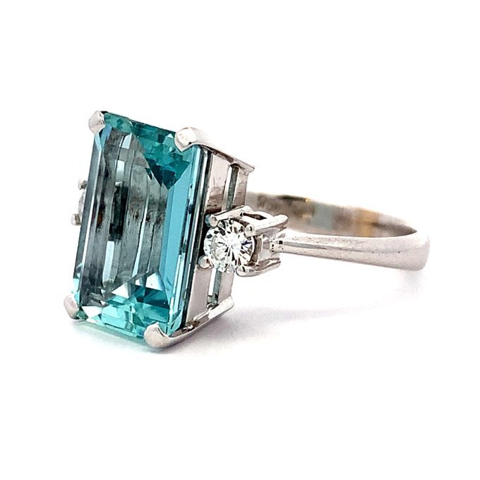 Aquamarine and Diamond Dress Ring