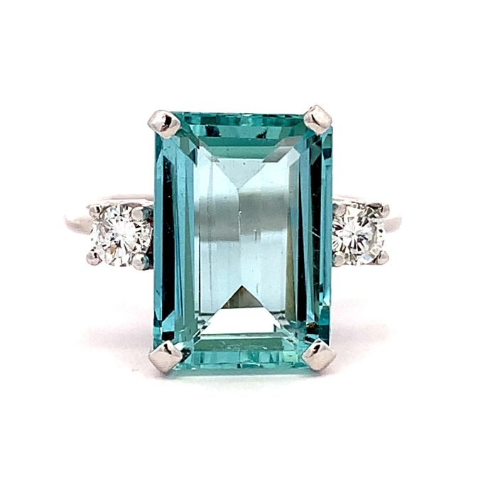 Aquamarine and Diamond Dress Ring