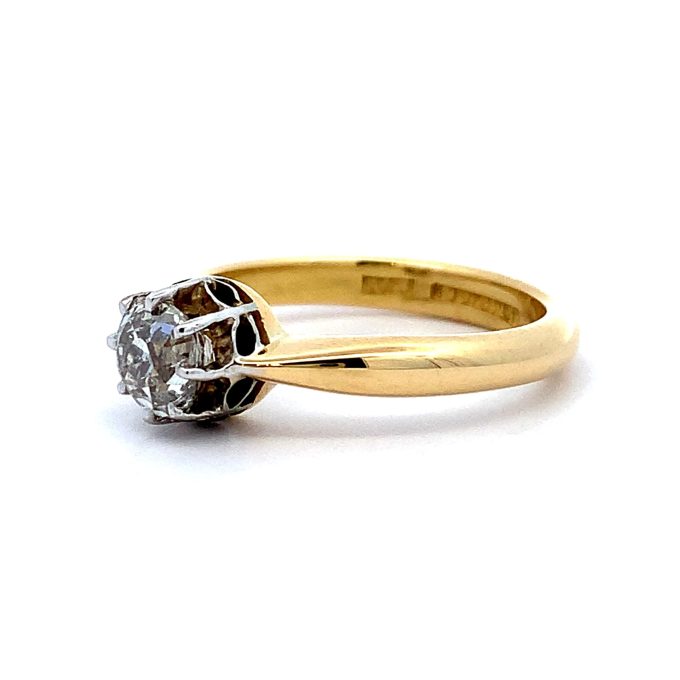 0.80ct Old Mine Cut Diamond Solitaire Ring