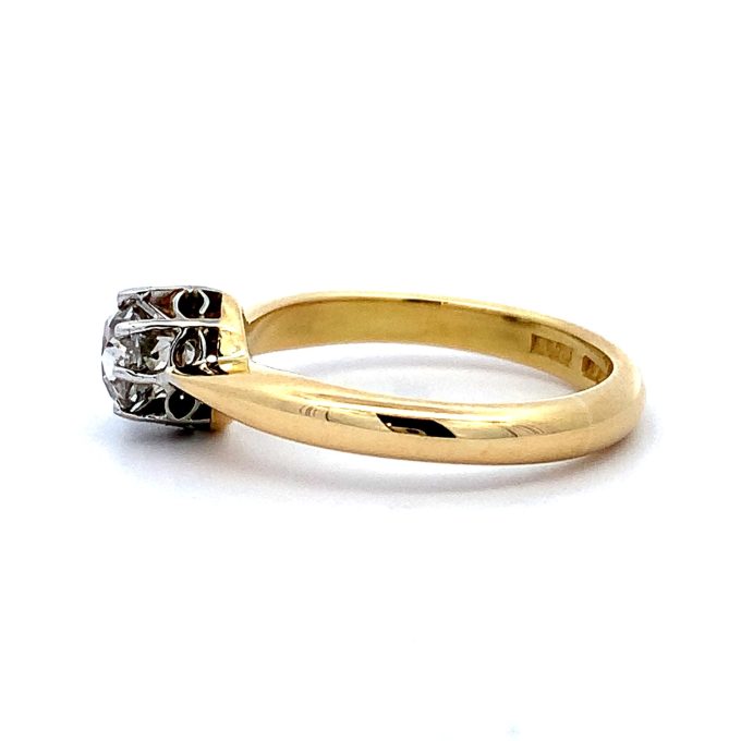 0.80ct Old Mine Cut Diamond Solitaire Ring