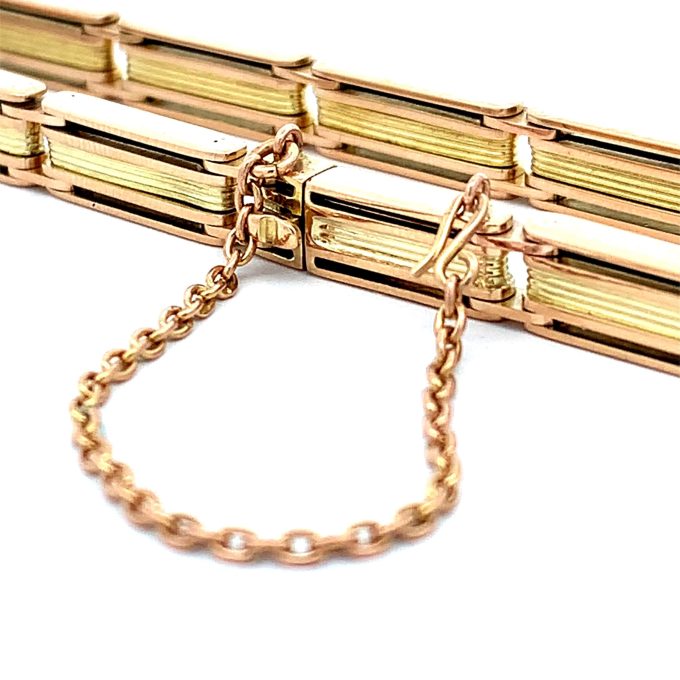 15ct Rose & Yellow Gold Gate Link Bracelet