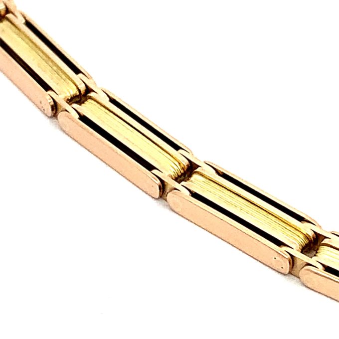 15ct Rose & Yellow Gold Gate Link Bracelet