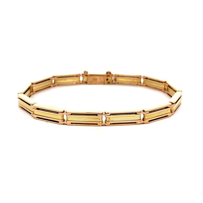 15ct Rose & Yellow Gold Gate Link Bracelet