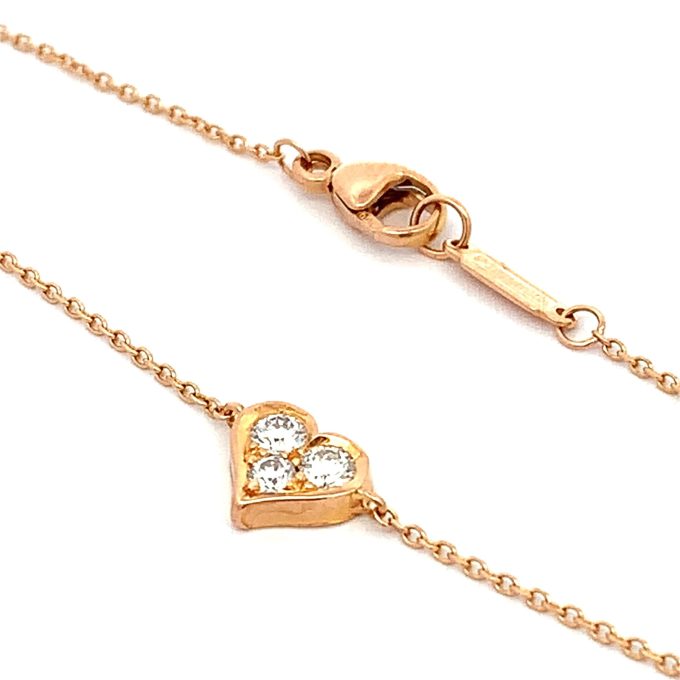 Tiffany & Co. 18ct Rose Gold Diamond Heart Bracelet
