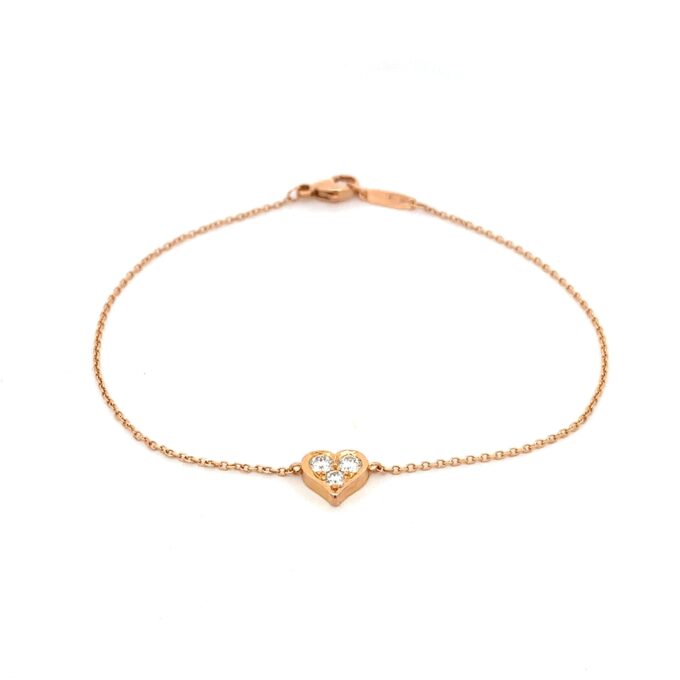 Tiffany & Co. 18ct Rose Gold Diamond Heart Bracelet