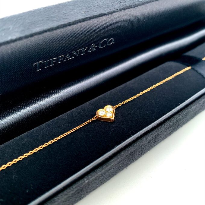 Tiffany & Co. 18ct Rose Gold Diamond Heart Bracelet
