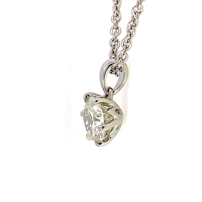 Platinum 0.80ct Diamond Solitaire Necklace