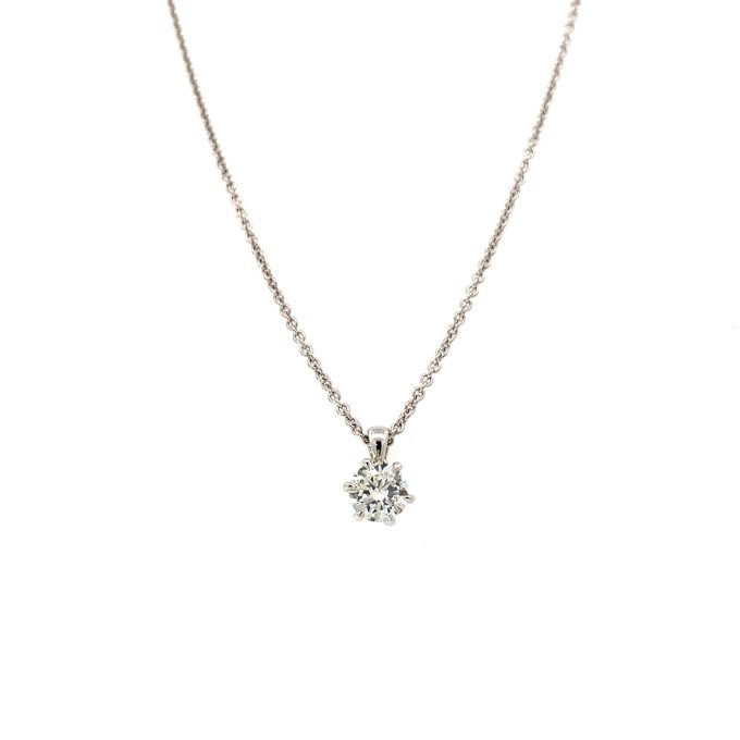 Platinum 0.80ct Diamond Solitaire Necklace