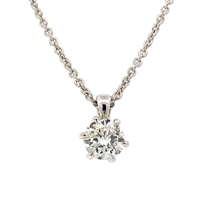 Platinum 0.80ct Diamond Solitaire Necklace