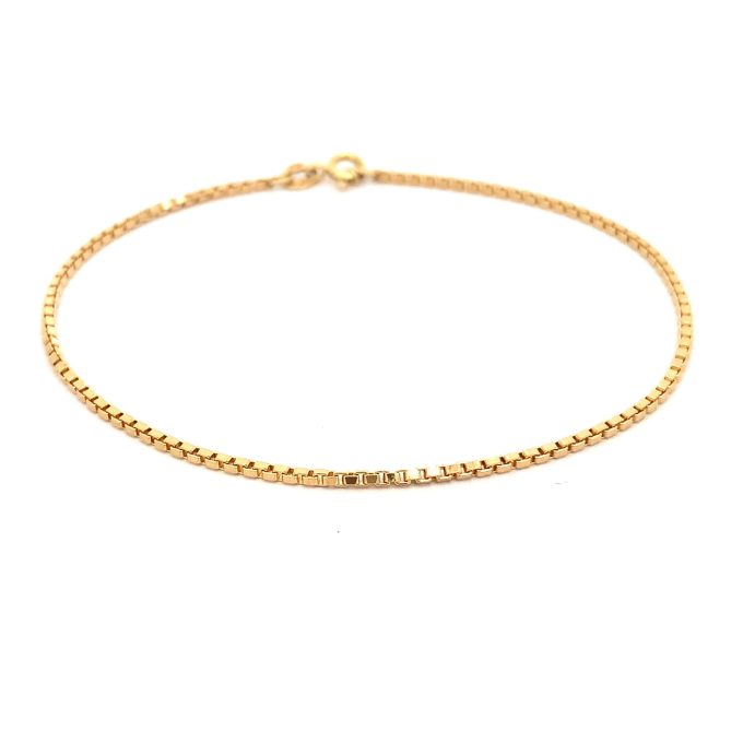 18ct Yellow Gold Box Link Bracelet