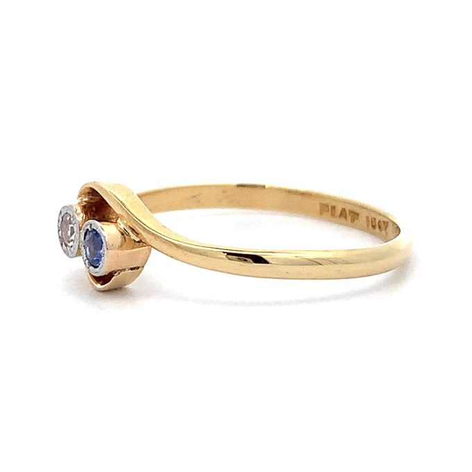 Vintage Sapphire and Diamond Twist Ring
