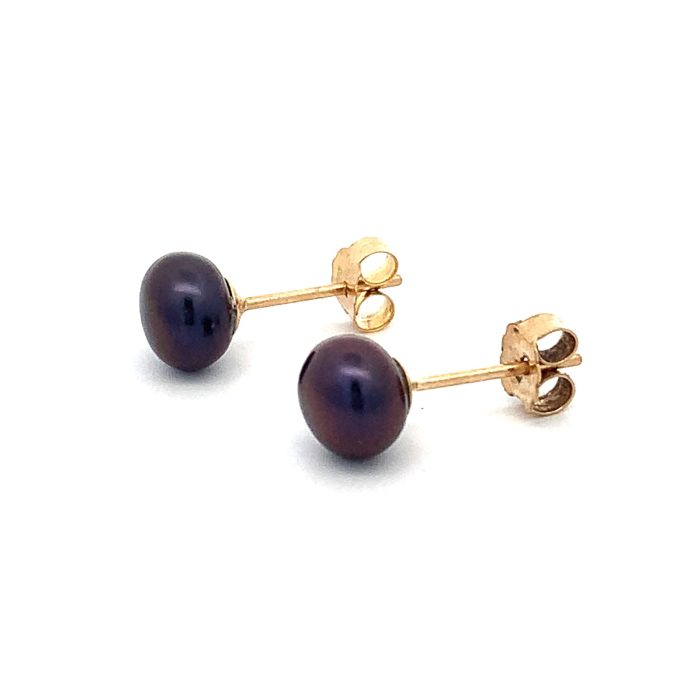 Peacock Freshwater Pearl Stud Earrings