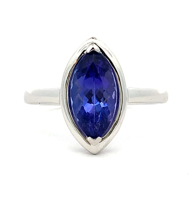 White Gold Marquise Tanzanite Dress Ring
