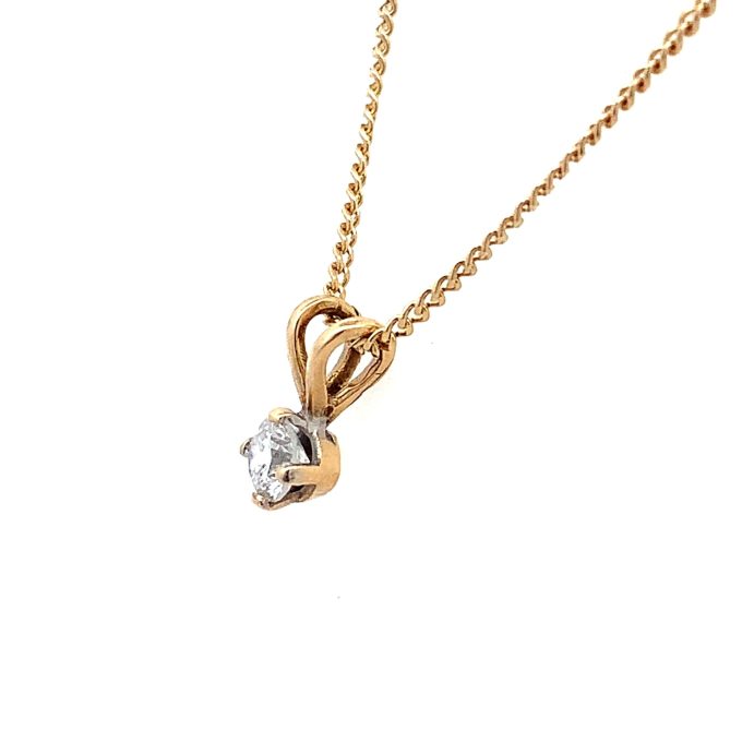 0.25ct Diamond Solitaire Yellow Gold Necklace