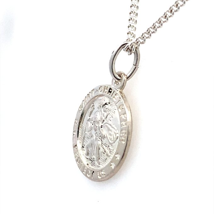 16mm Silver Saint Christopher Pendant & Chain
