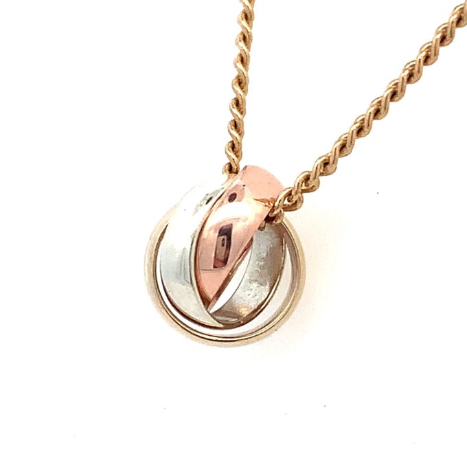 9ct Multi-Tone Gold Rings Necklace