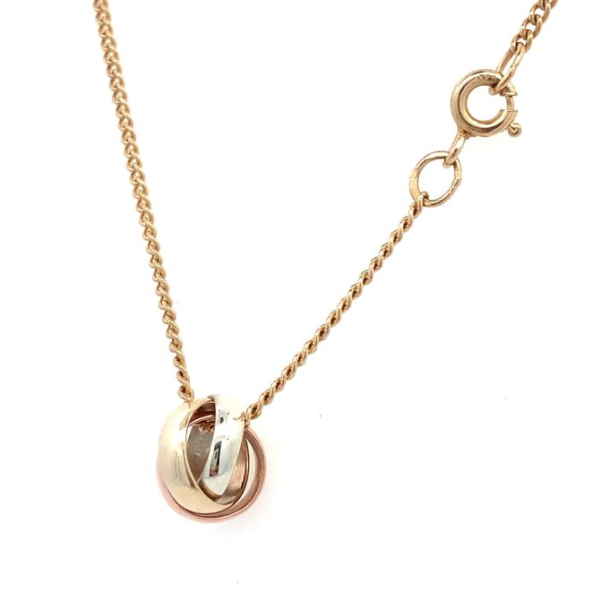 9ct Multi-Tone Gold Rings Necklace