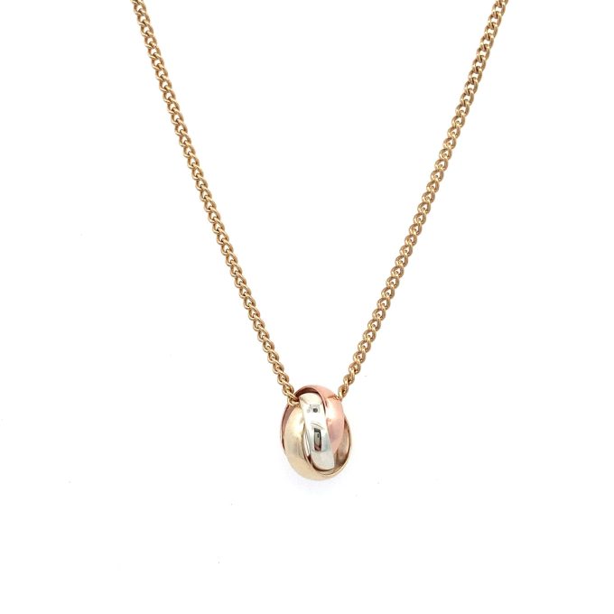 9ct Multi-Tone Gold Rings Necklace
