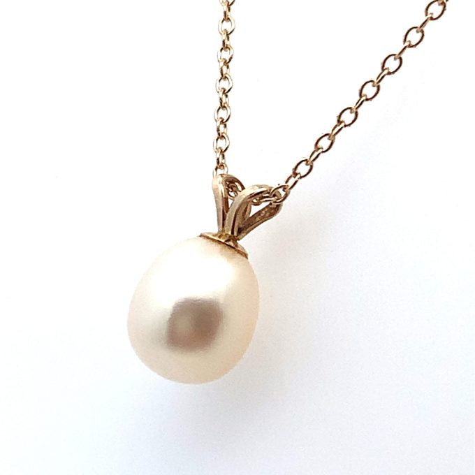 14 Carat Gold Pearl Drop Necklace