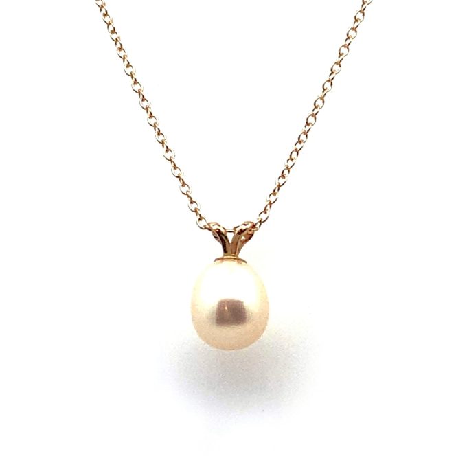 14 Carat Gold Pearl Drop Necklace