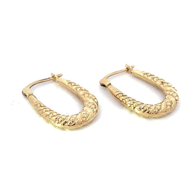 Yellow Gold Creole Hoop Earrings