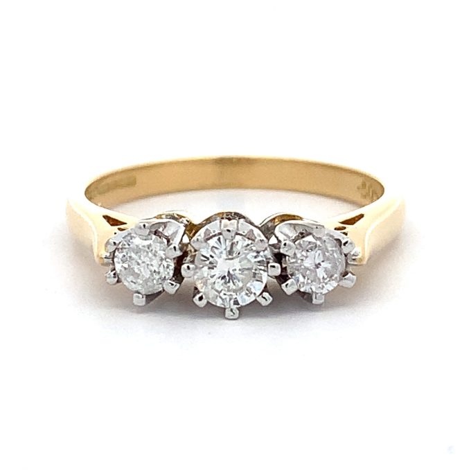 0.50ct Diamond Trilogy Yellow Gold Ring