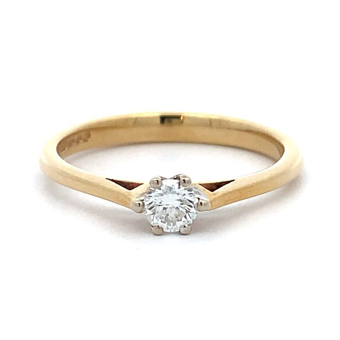 0.20ct Diamond Yellow Gold Solitaire Ring
