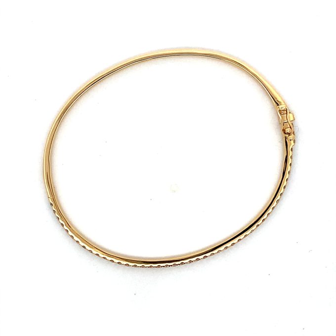 1.00ct Diamond Yellow Gold Hinged Bangle