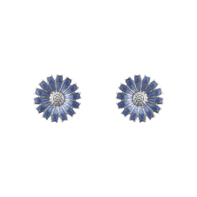 Georg Jensen Blue Daisy Pendant Necklace