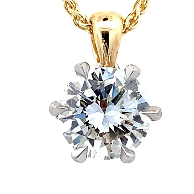 1.22ct Diamond Solitaire 18ct Gold Necklace