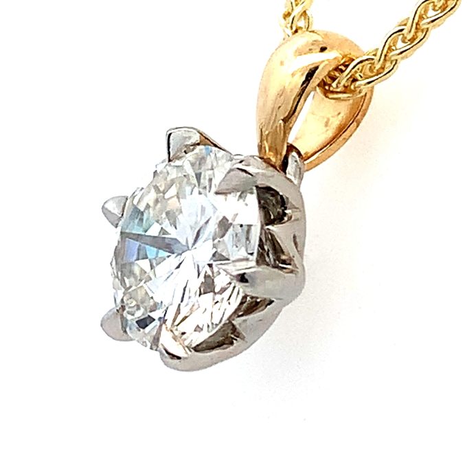 1.22ct Diamond Solitaire 18ct Gold Necklace