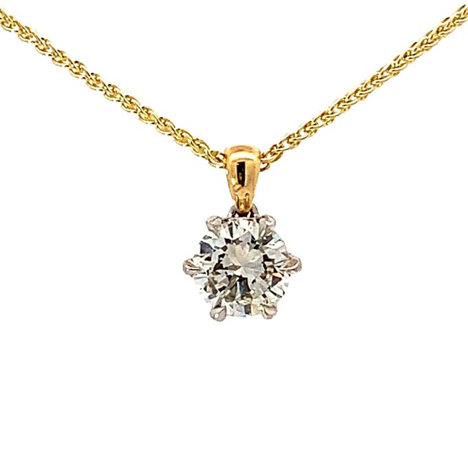 1.22ct Diamond Solitaire 18ct Gold Necklace