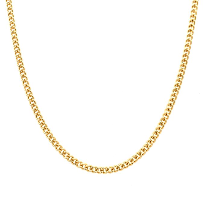 18ct Yellow Gold Traditional Curb Chain - 16"