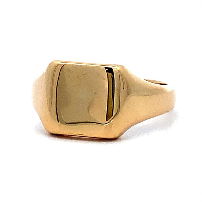 Yellow Gold Square Top Signet Ring