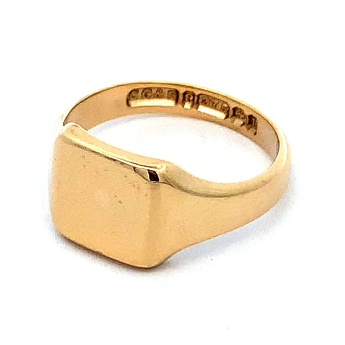 Yellow Gold Square Top Signet Ring
