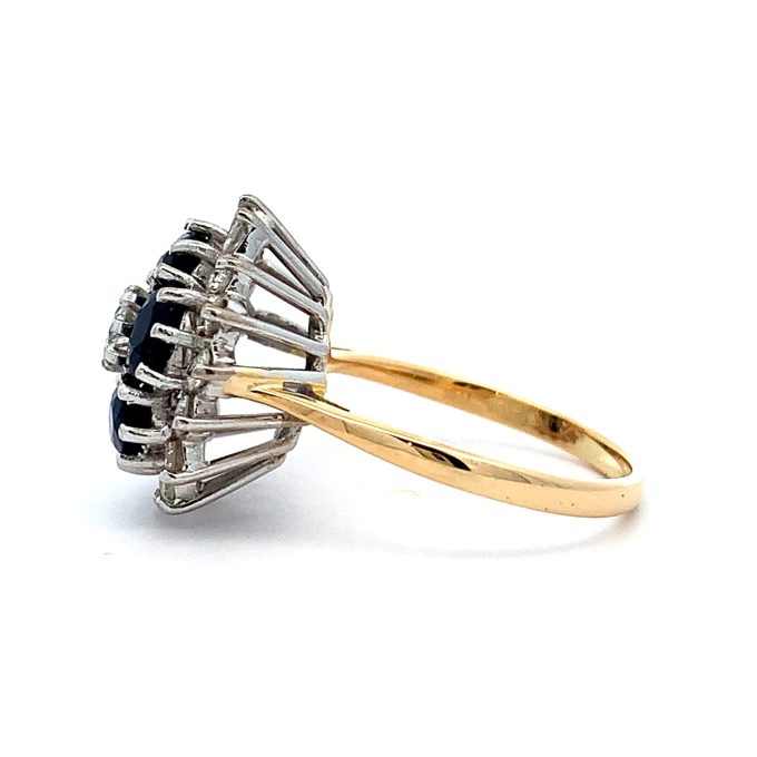Sapphire and Diamond Cluster Dress Ring