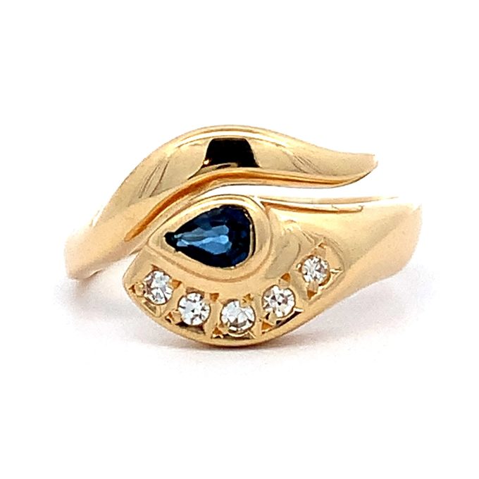Sapphire and Diamond Eye Design Ring