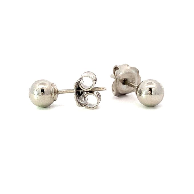 Platinum Ball Stud Earrings