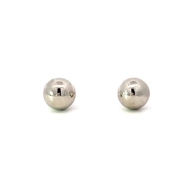 Platinum Ball Stud Earrings