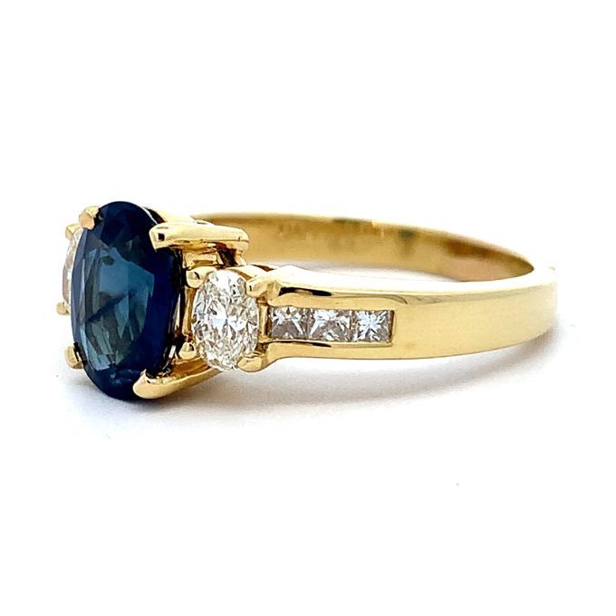 2.20ct Blue Sapphire and Diamond Ring