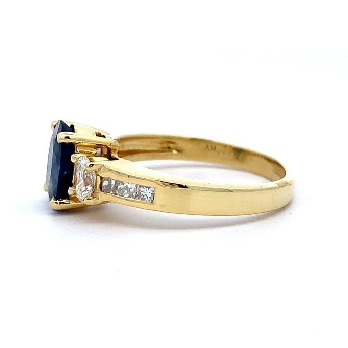 2.20ct Blue Sapphire and Diamond Ring