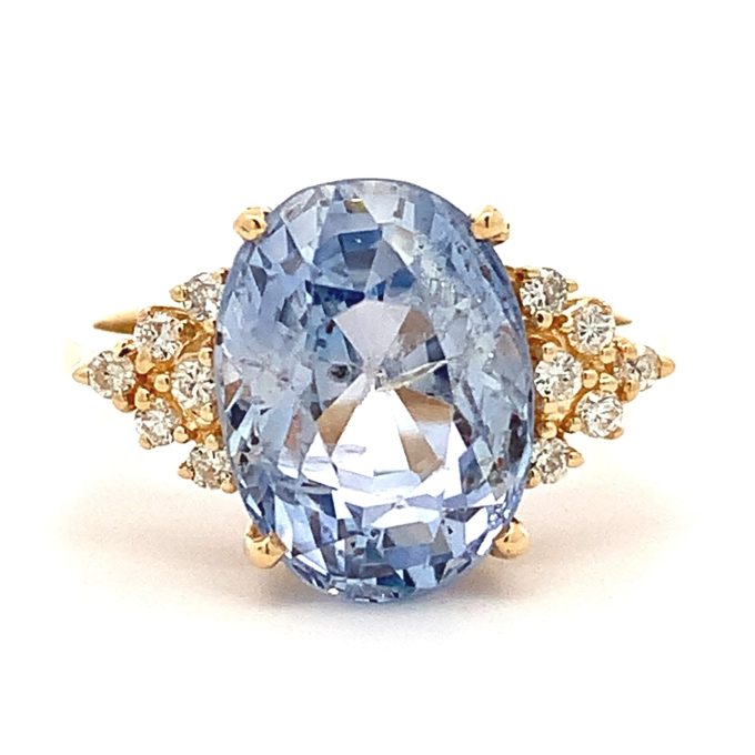 7.35ct Blue Sapphire and Diamond Dress Ring