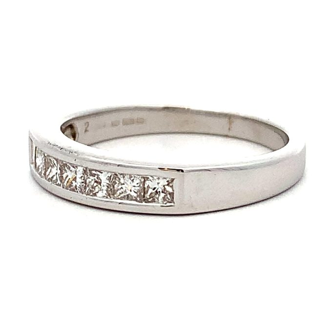 Princess Diamond White Gold Channel Ring
