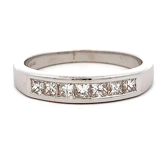 Princess Diamond White Gold Channel Ring